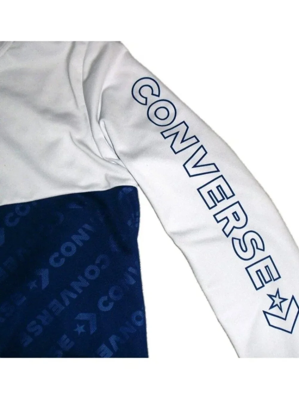 Converse Kids Youth Full Zip White Blue Track Jacket Full Zip shirt sz. XL 13-15